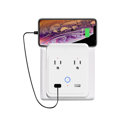 3in1 multiple WiFi Smart outlet Strip Socket 2 AC 2 USB charging ports remote control individually phone holder for Amazon ALexa